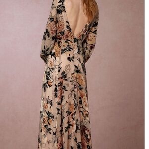 James Coviello Anthropologie Green Motif Sheer Ilona Formal Dress